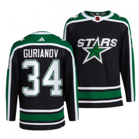 Män Ishockey Dallas Stars tröja Denis Gurianov 34 Adidas 2022-23 Svart Reverse Retro 2.0 Authentic